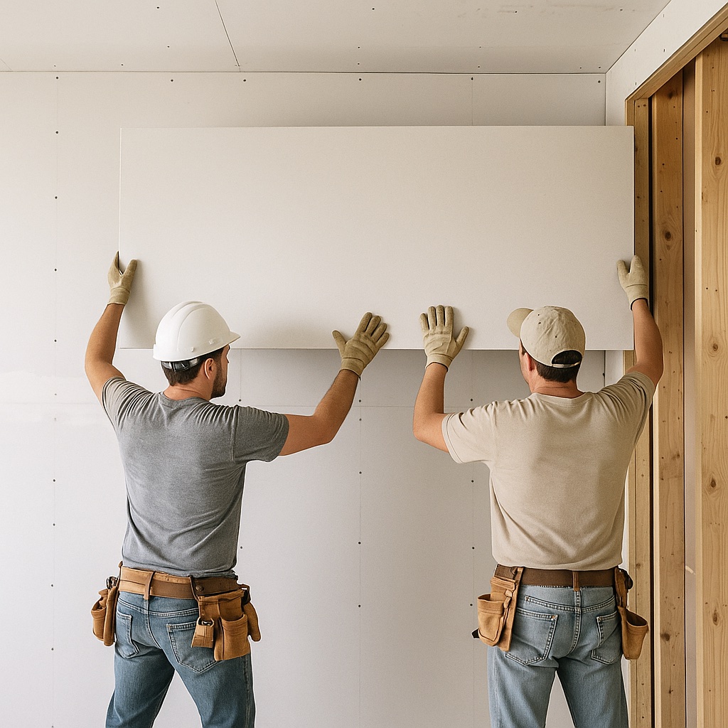 contractors-hanging-drywall
